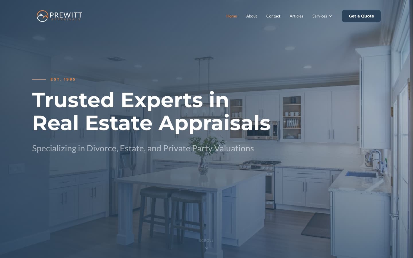 Prewitt Appraisals website homepage