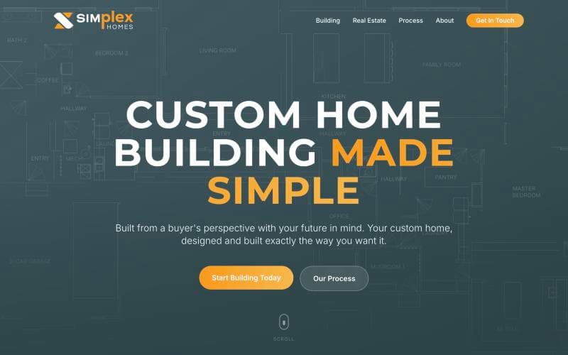 Simplex Homes website homepage